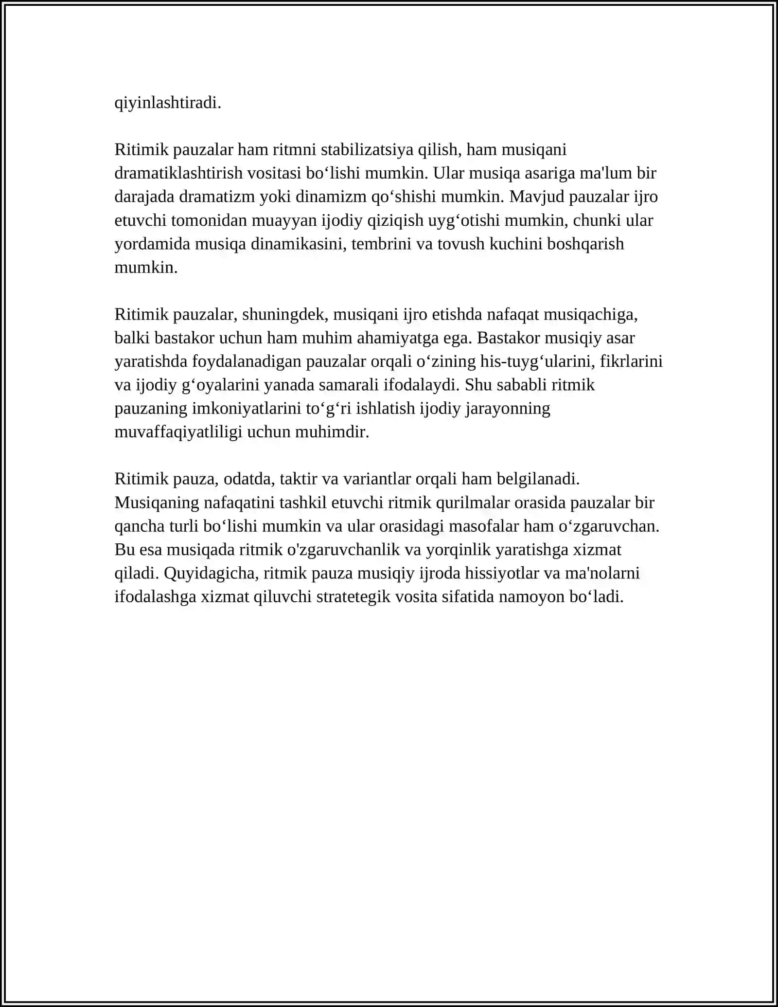 RITMIK PAUZA RUHIY PAUZA GRAMMATIK PAUZA 4