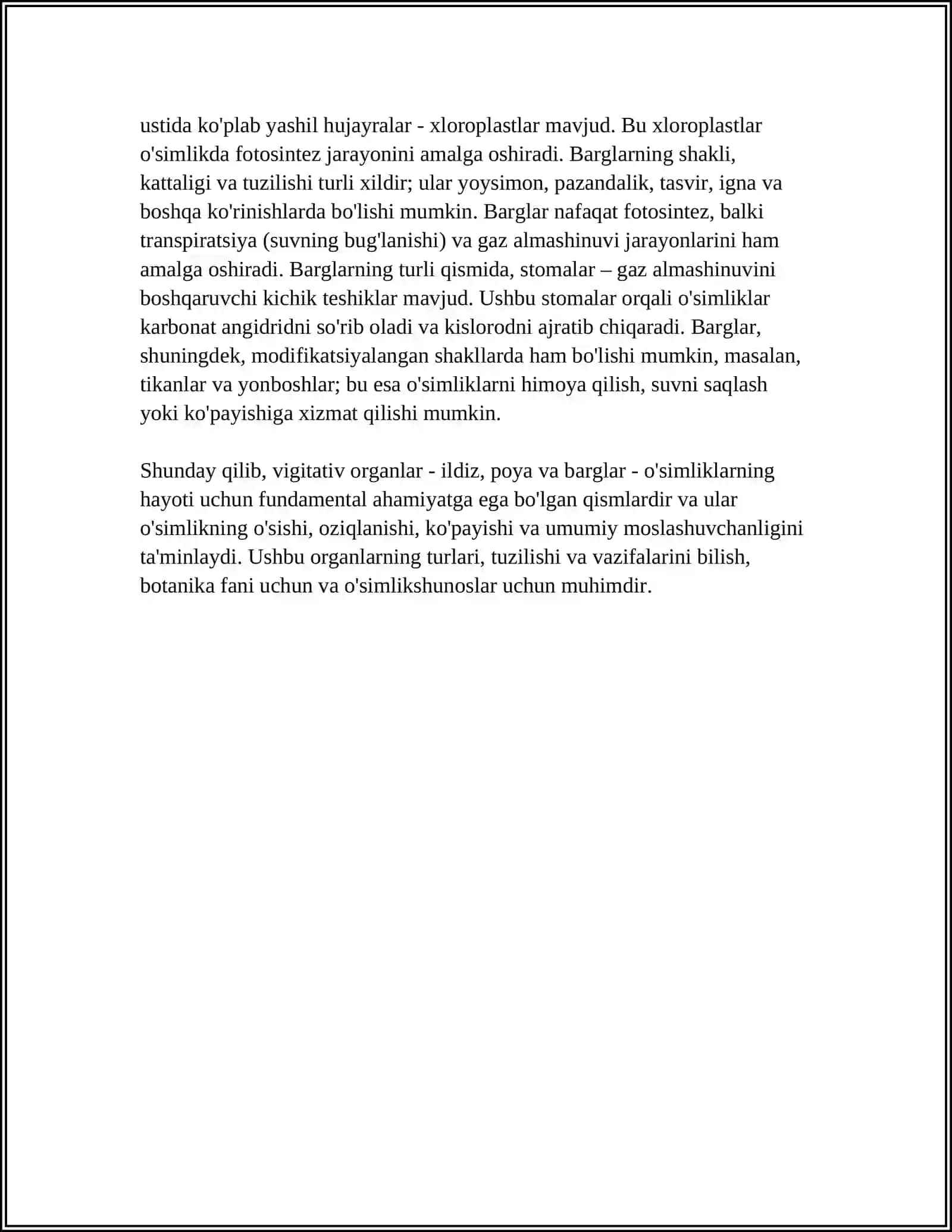 O'SIMLIKLARNI VIGITATIF O'RGENLARGA UMUMIY TASNIFI 4