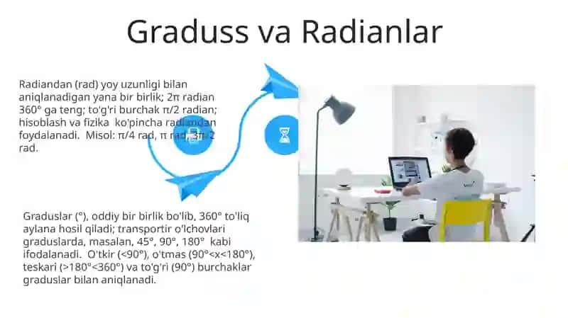 Burchak õlchovlari turlarini õrganish 4