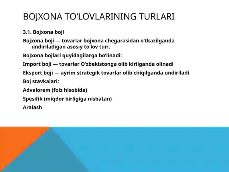 Bojxonato’lovlari 4
