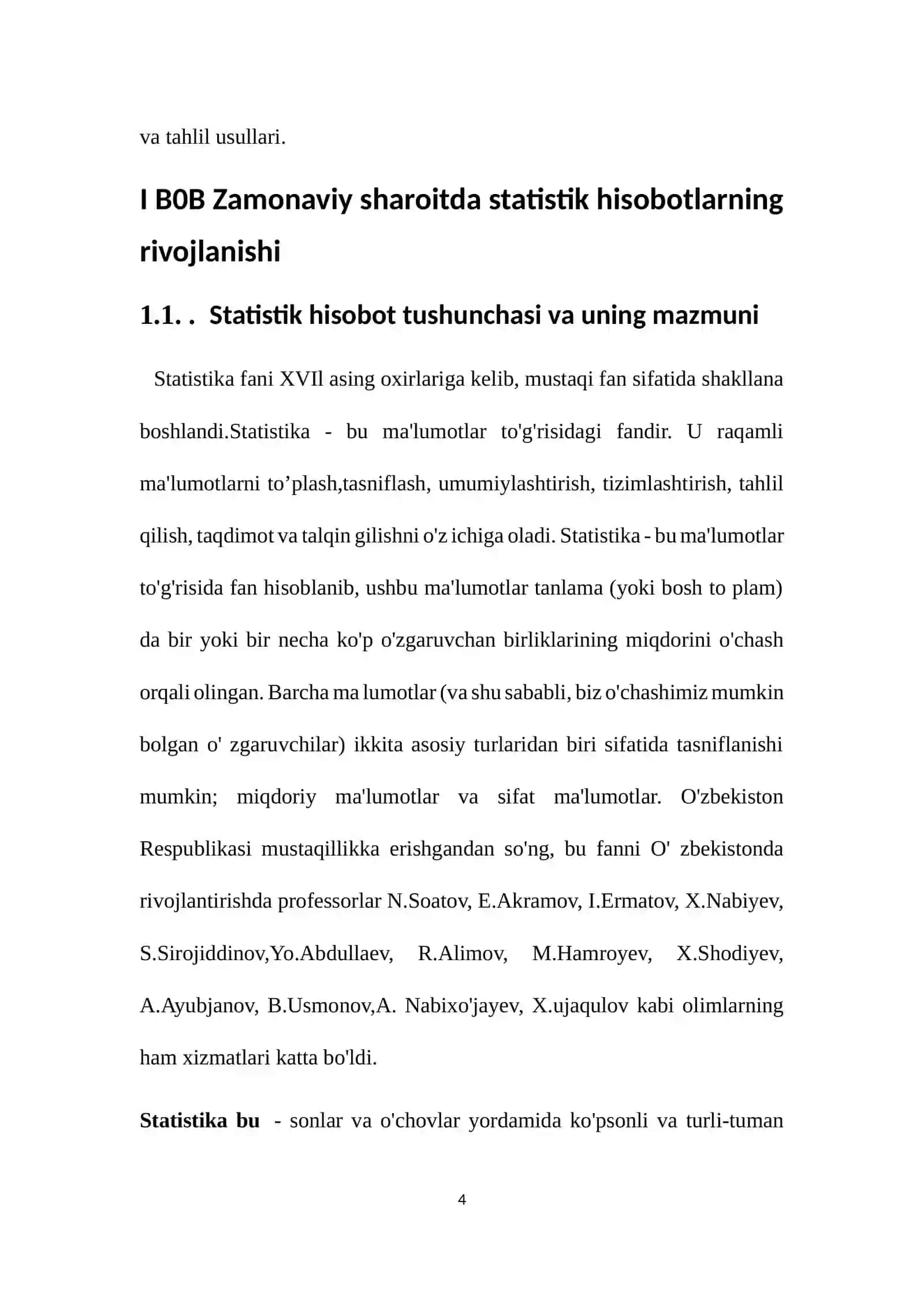 Statistik hisobot davlat statistikasining ajralmas qismi 4