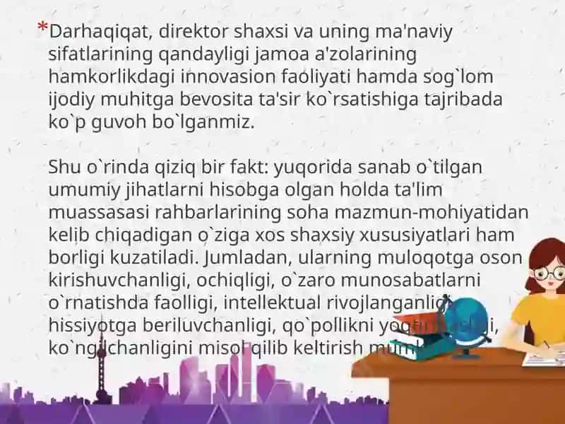 Maktabni boshqarishda maktab direktorining vazifalari 4