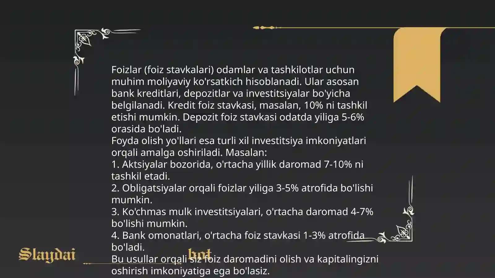 Islomiy banklarning Ananaviy banklar bilan o’zaro farqlari 4