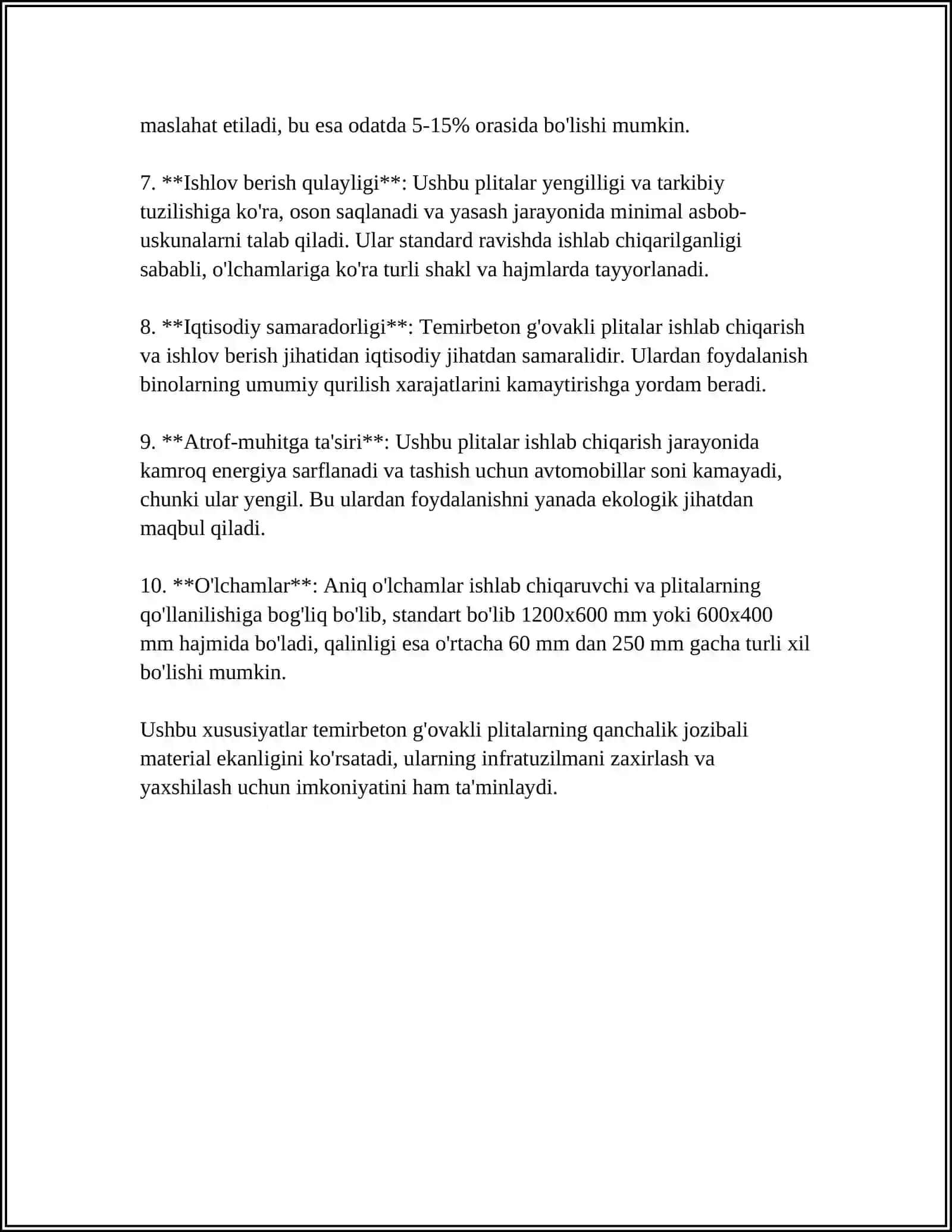 ISHLAB CHIQARISHDA TEMIRBITON ĢOVAKLI PLITALARNI LOYIHALASH VA ISHLASH PRINTSIPLARINI ASOSLASH 4