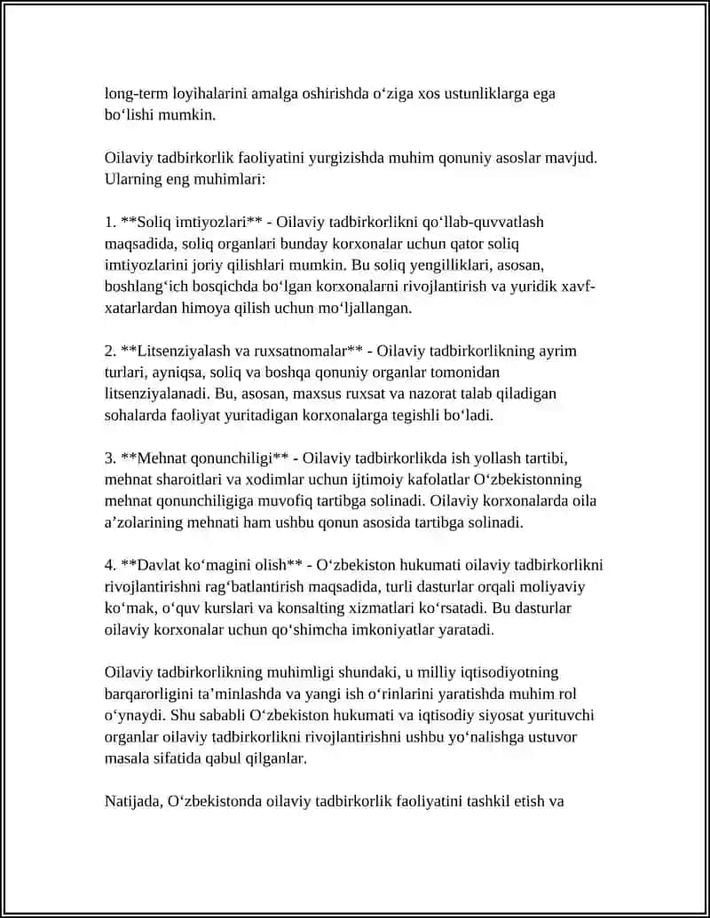 Oilaviy Tadbirkorlikning Tashkiliy Huquqiy Asoslari 4