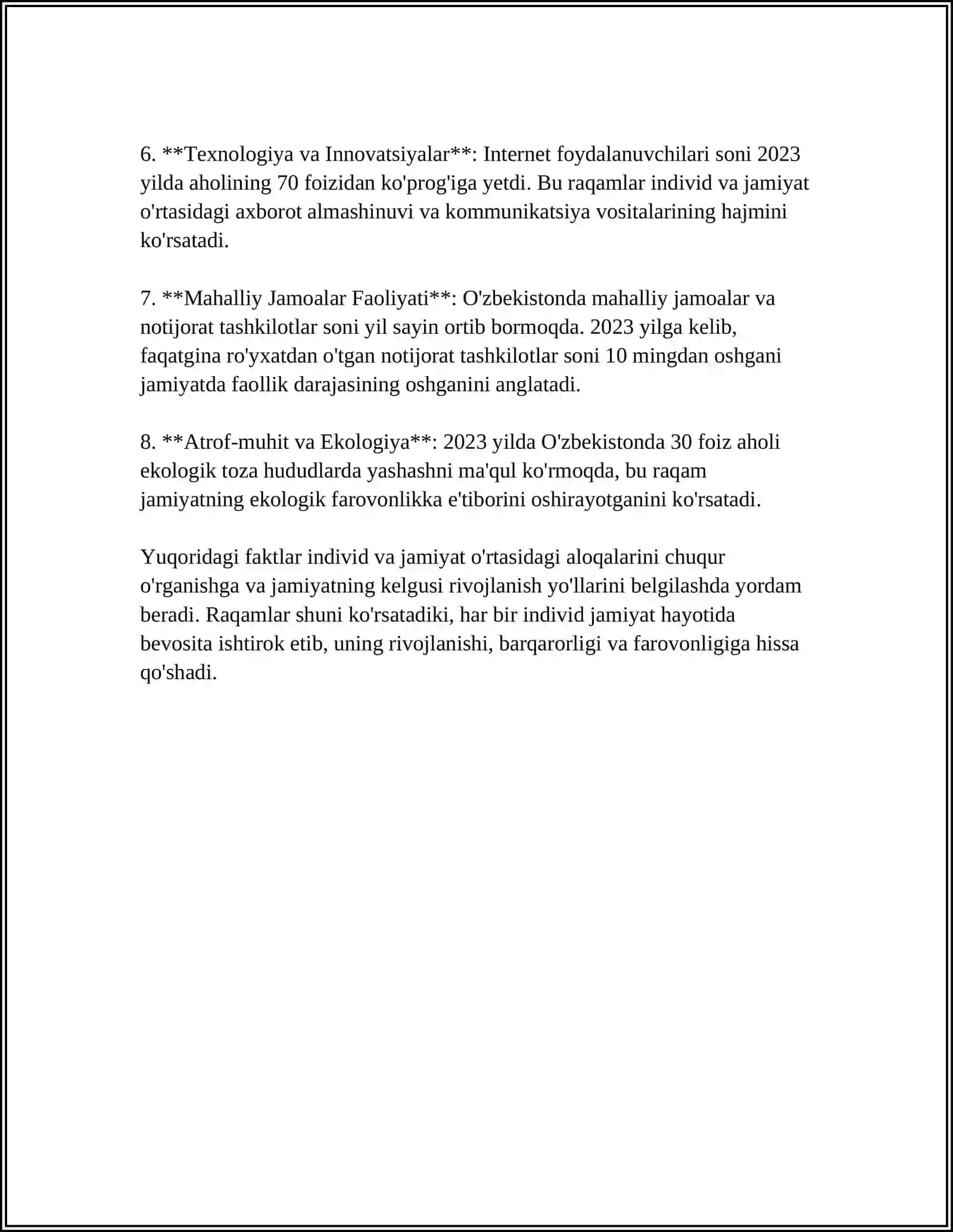 MUSTAQIL ISH Mavzu: INDIVIDUAL VA IJTIMOIY ONG,IJTIMOYAN SHAKLLAR 4