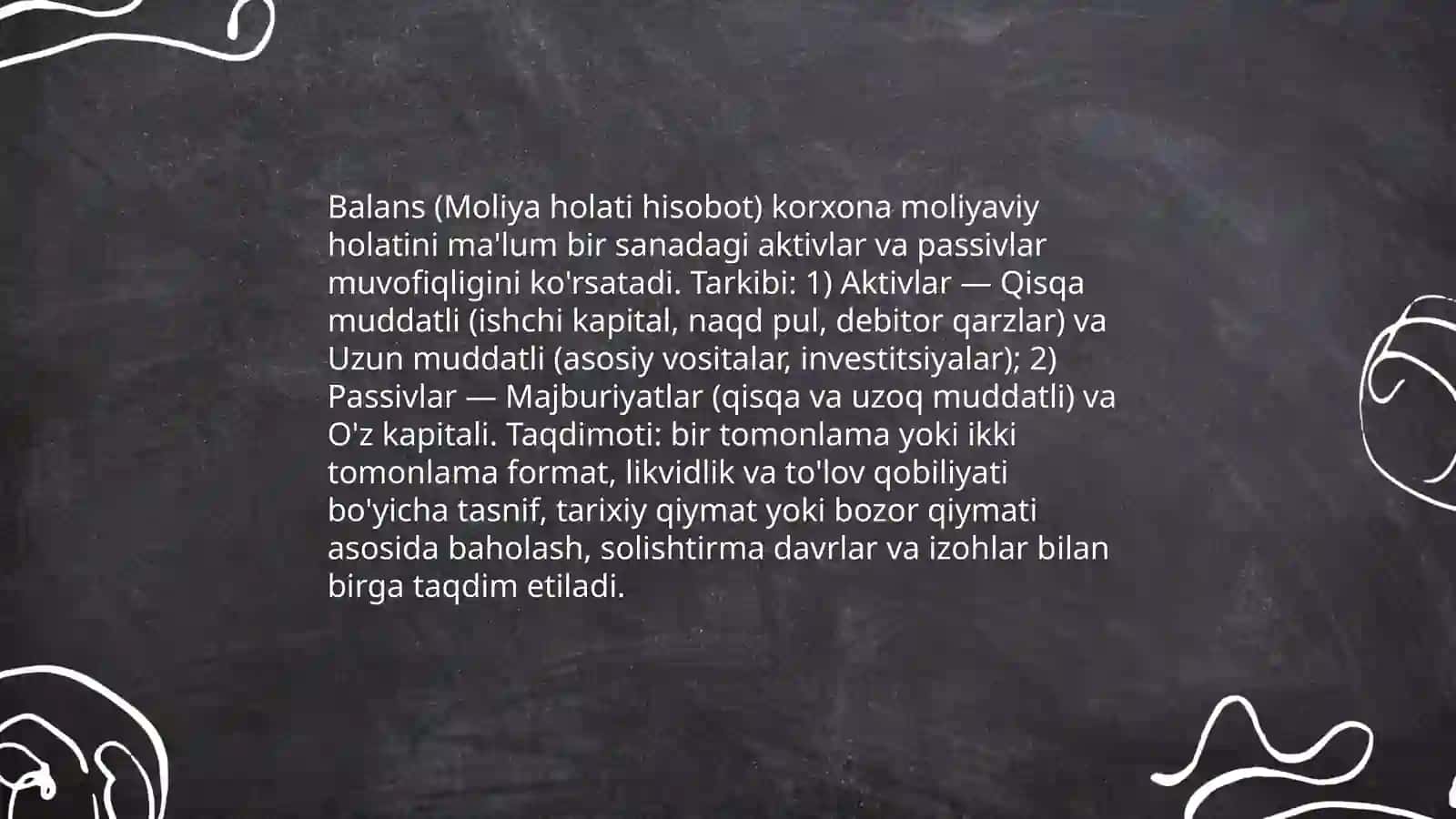 Moliyaviy hisobot shakllari va moliyaviy hisobotni baholash mezonlari 4