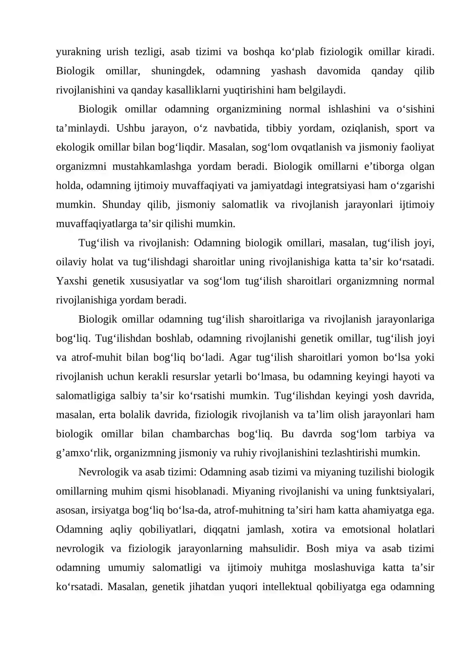 Odamning biologik va ijtimoiy omil atijasi ekanligi 4