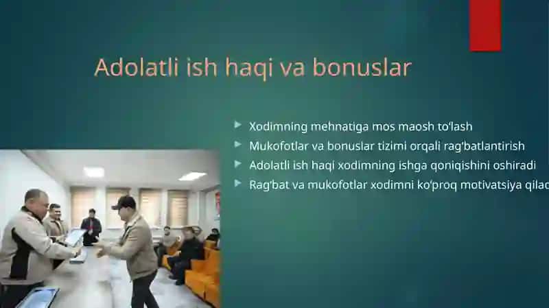 Xodimlarning ishga bo‘lgan qoniqishi ni o'shiring va tamoyillari 4