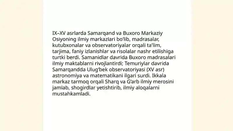 IX-XV asrlarda oʻrta osiyodagi fikrlar 4