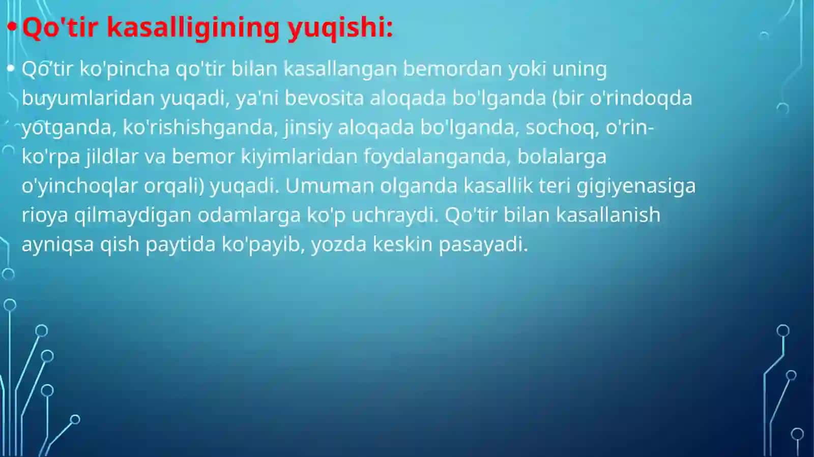 TERINING PARAZITAR KASALLIKLARI.			(QO’TIR, BITLASH) 4