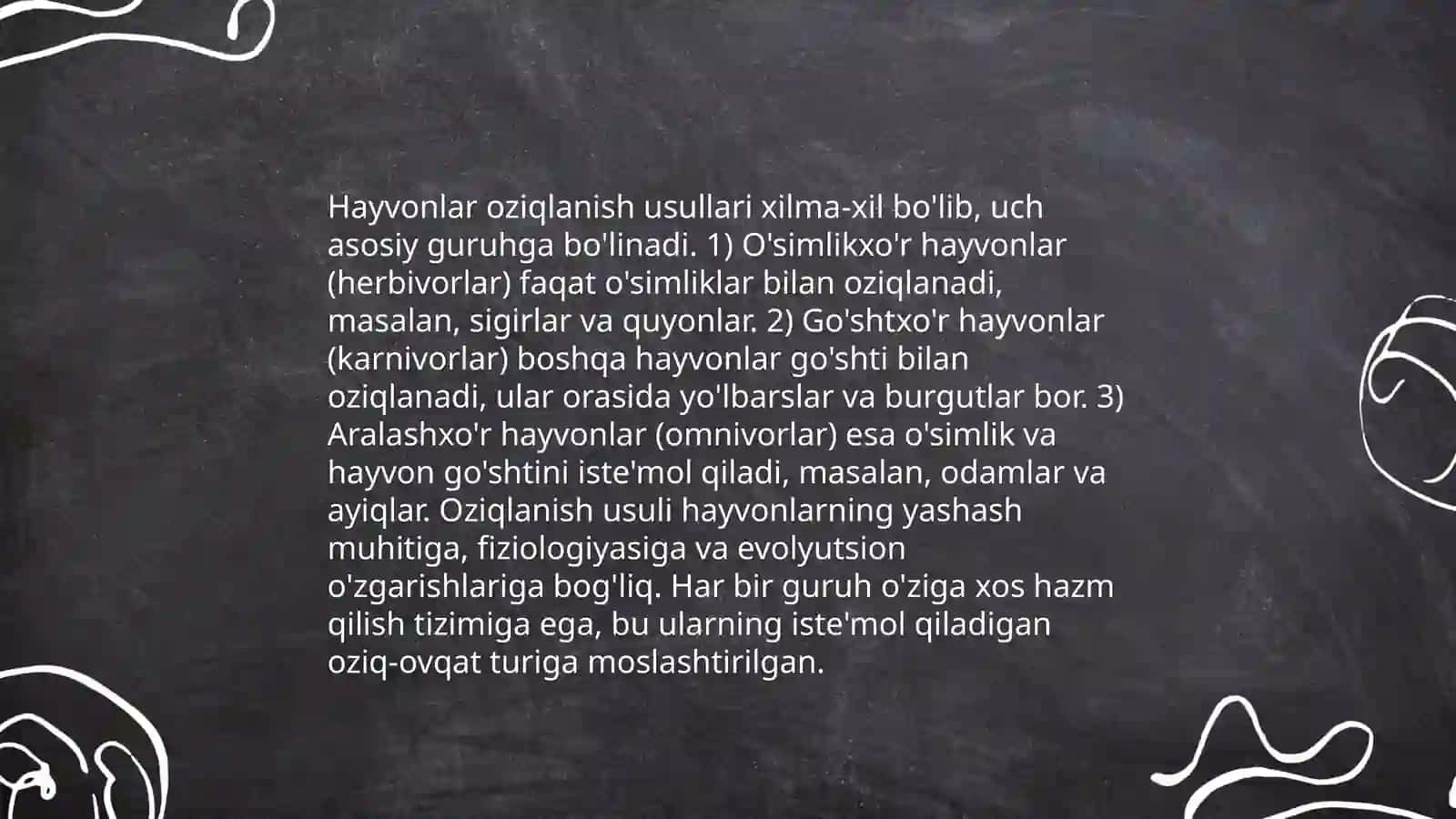 Hayvonot olamining yashash tarzi, ko'payishi va tarqalishi va turlari 4