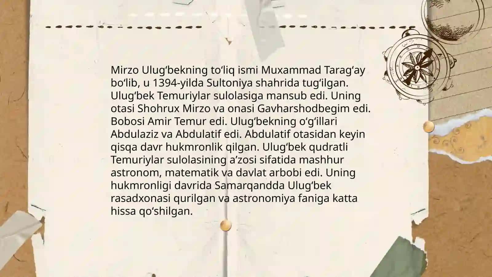 Mirzo Ulugʻbekning qisqacha tarjimai holi 4