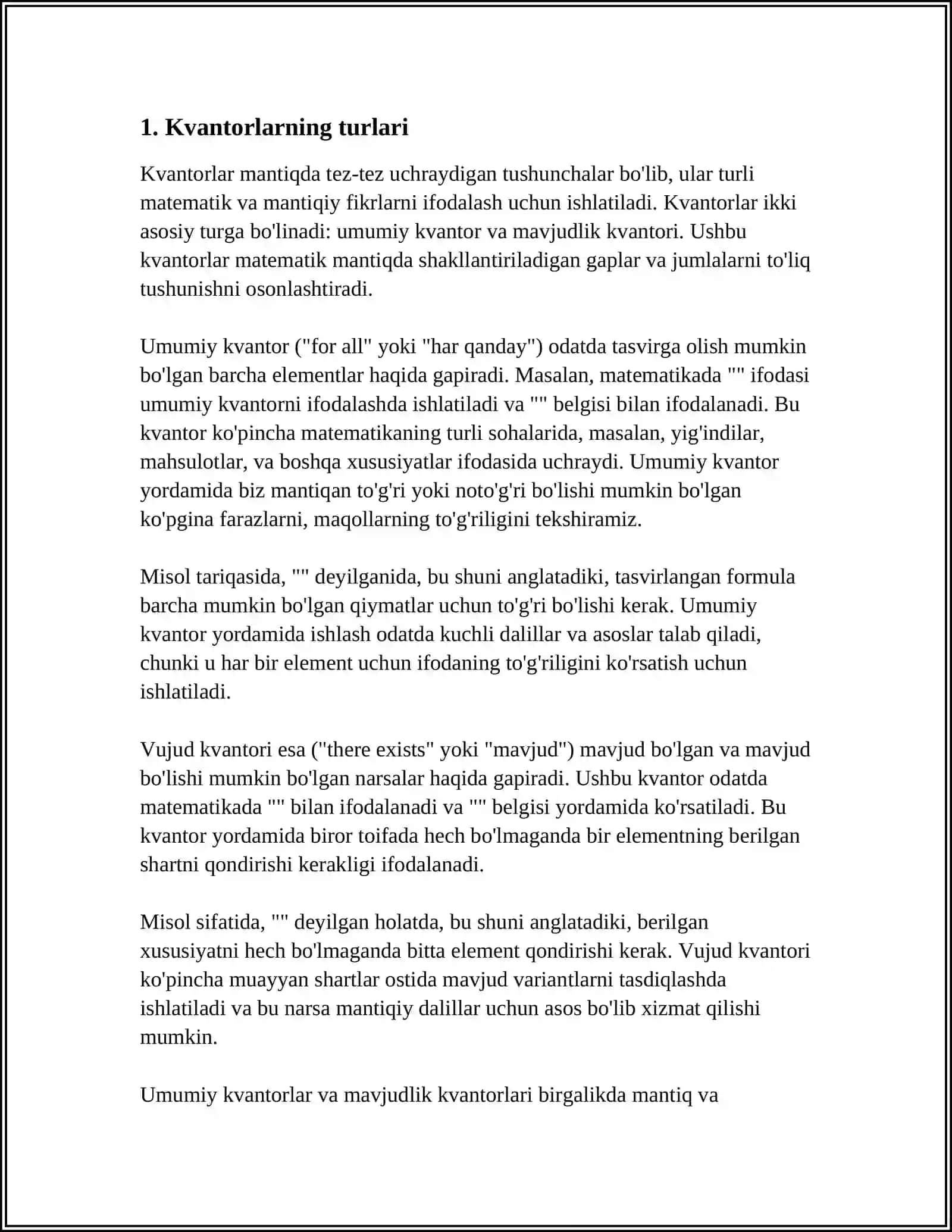 KVANTORLAR HAQIDA TUSHUNCHA VA ULARNING TATBIQI 4