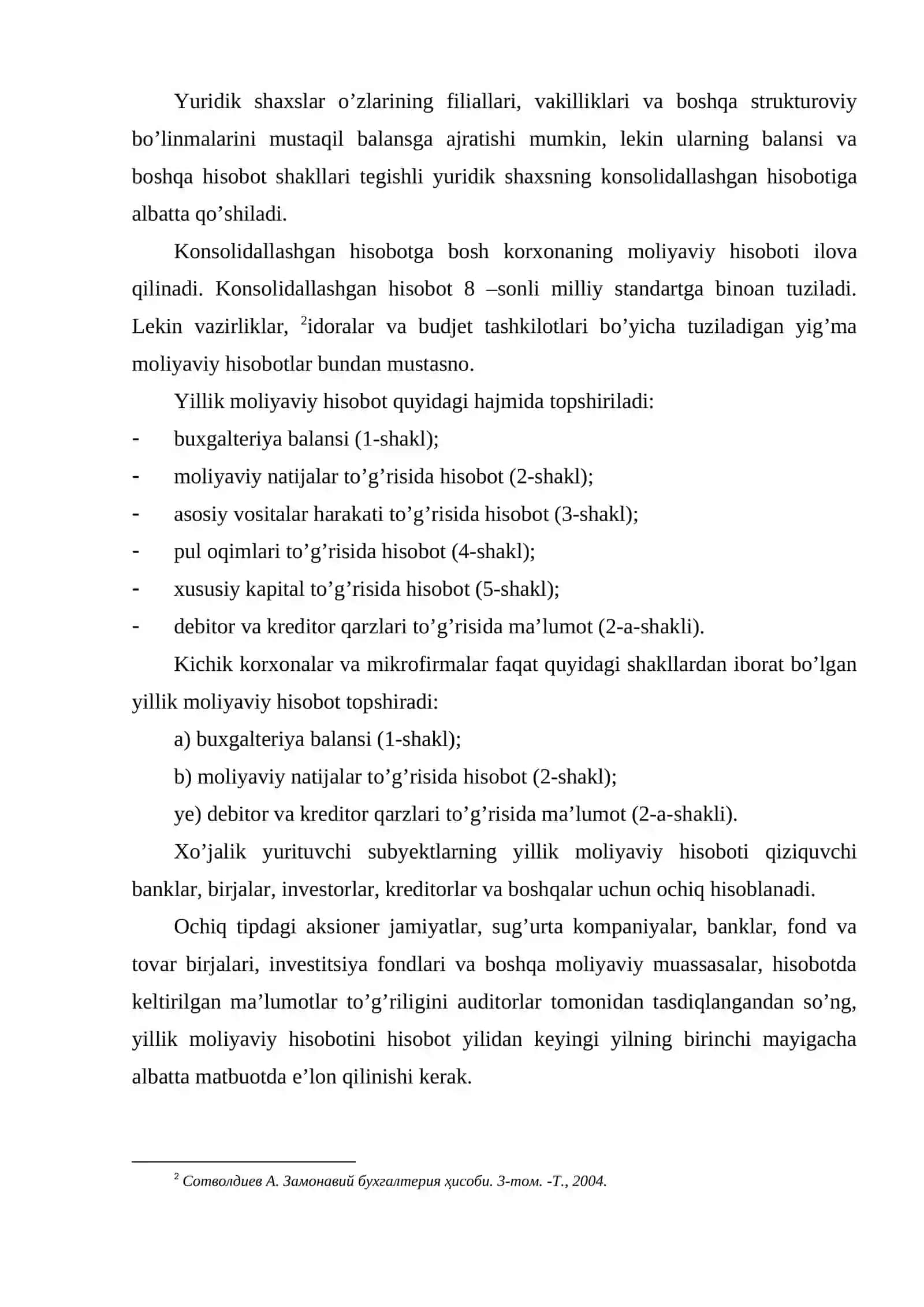 Moliyaviy natijalar to'g'risidagi hisobotni tuzish va tahlil qilish 4