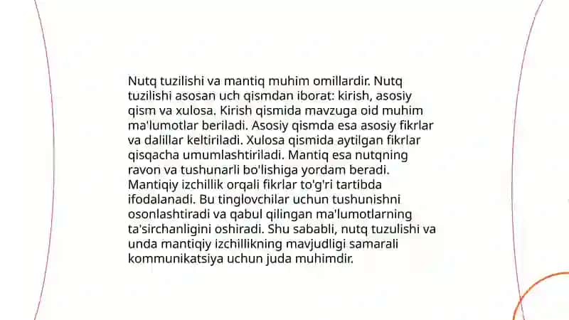 Fikrni og'zaki bayon qilishning o'ziga xosligi 4