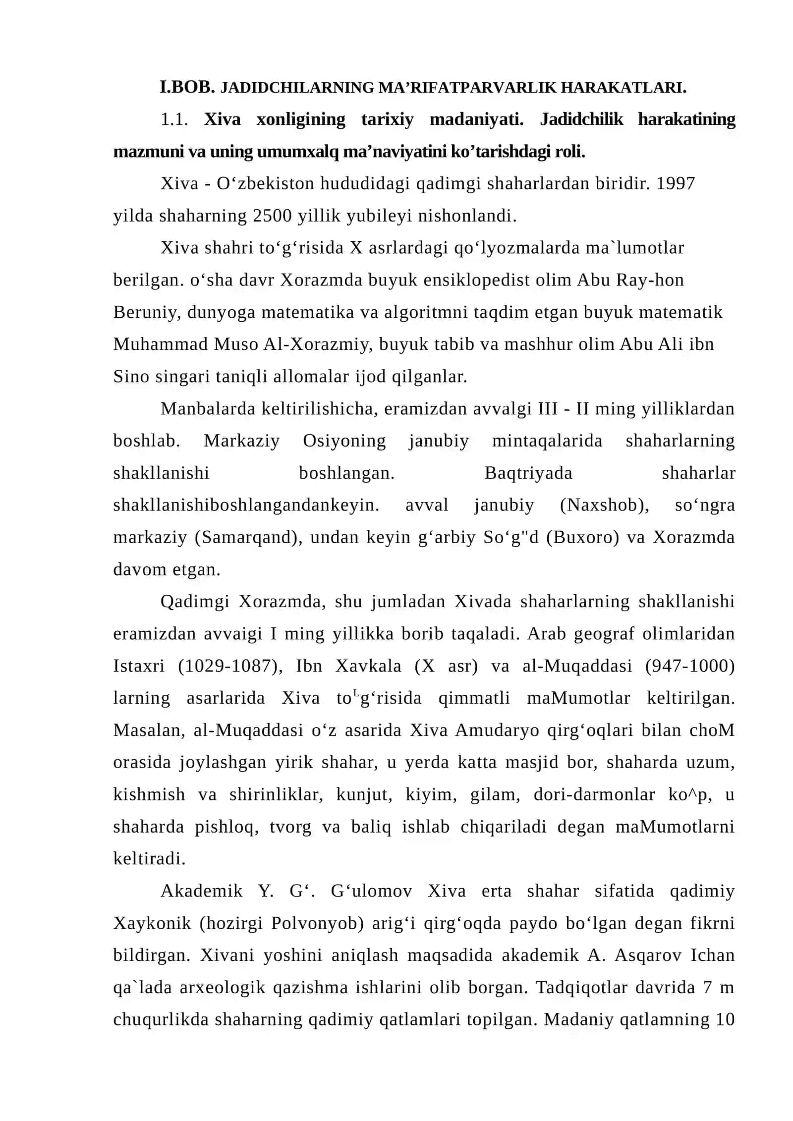 Xiva xonligida jadidchilikning o`ng va so`l oqimlari 4