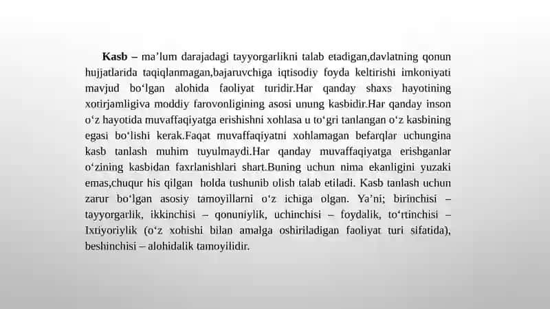 Kasbni to'g'ri tanlashning mohiyati va istiqboli 4