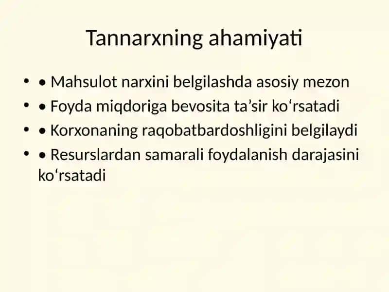 Mahsulot tannarxini shakllantirish va uni kamaytirish zaxiralari 4