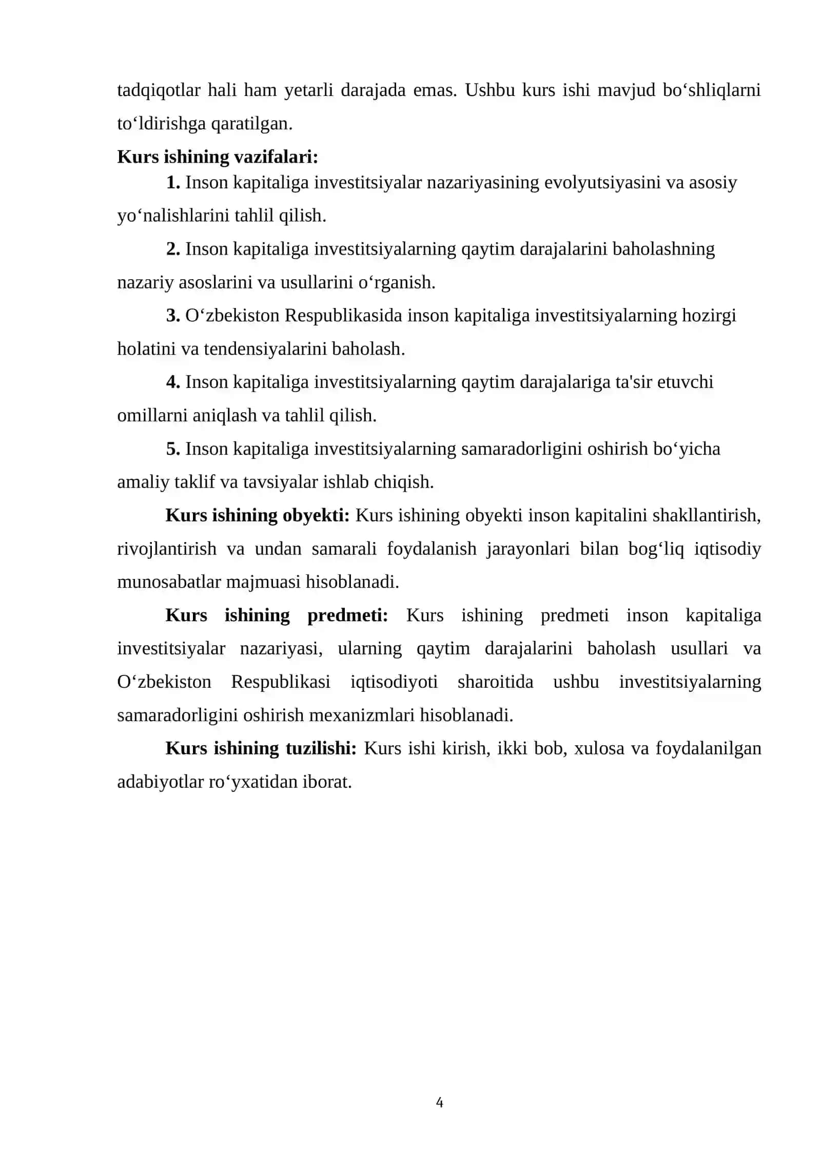 Inson kapitaliga investitsiyalarning samaradorligini baholash usullari va qaytim darajalarini tahlili 4