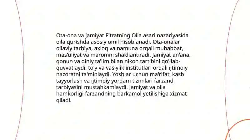 Fitratning "oila asari" dagi oila qurish tartiblari va farzand tarbiyasiga oid g'oyalari 4