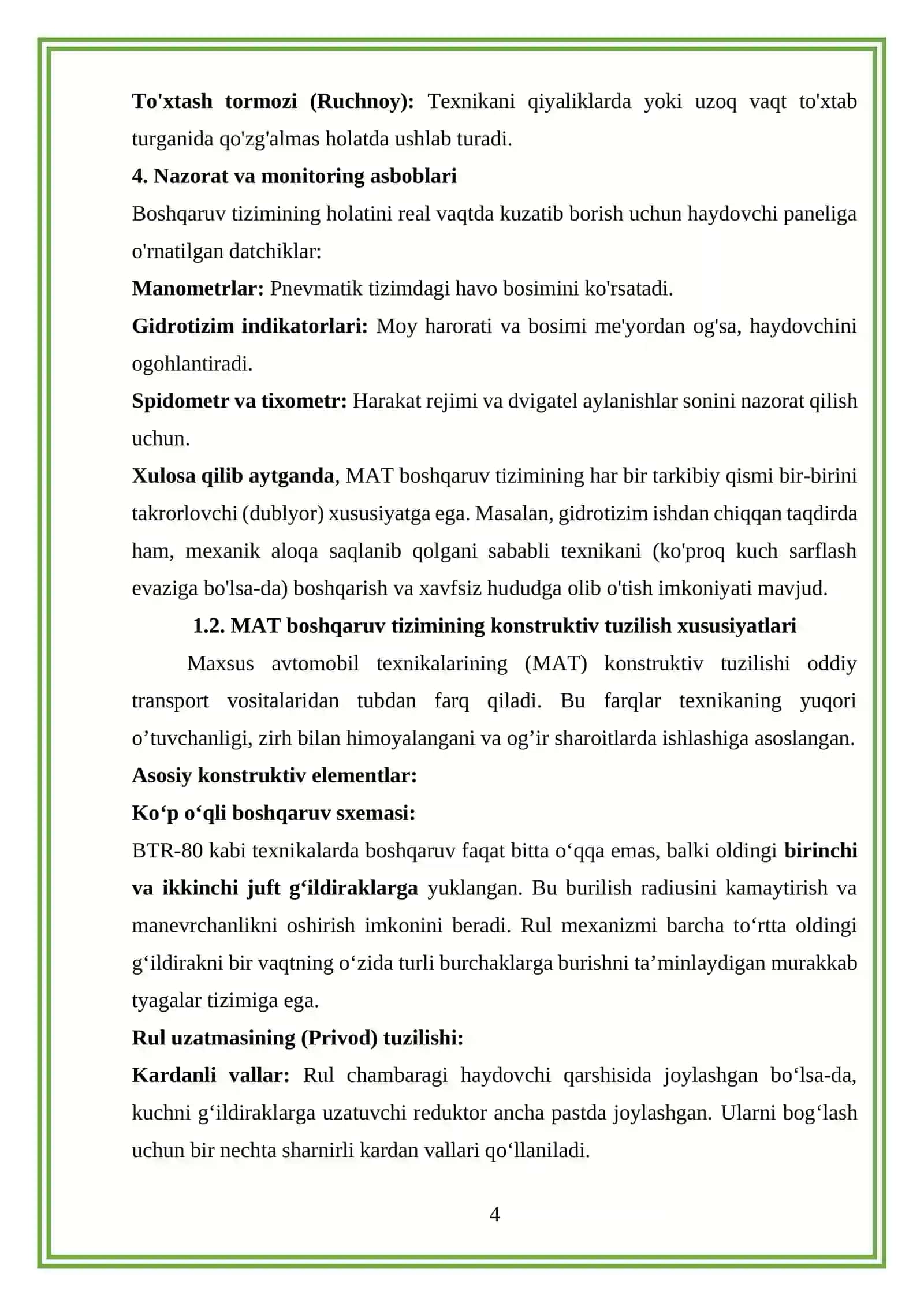 MATning boshqaruv qo'llanmalari va dasturlari 4