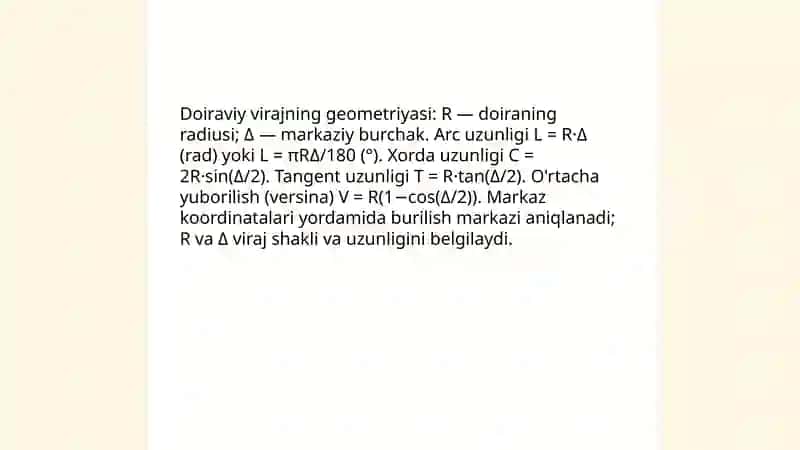 Virajlar va ularni loyihalash usullari 4