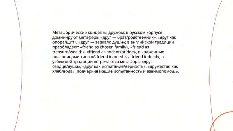 Пословици и поговорки о дружбе: Сравнительний анализ ( Русский, Английский, Узбекский) 4