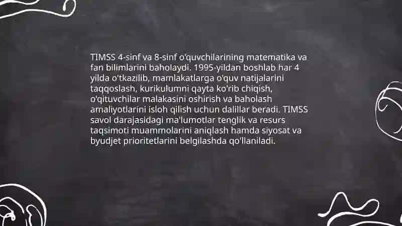Ta'lim sifatini baholash boʻyicha xalqaro tadqiqotlar 4