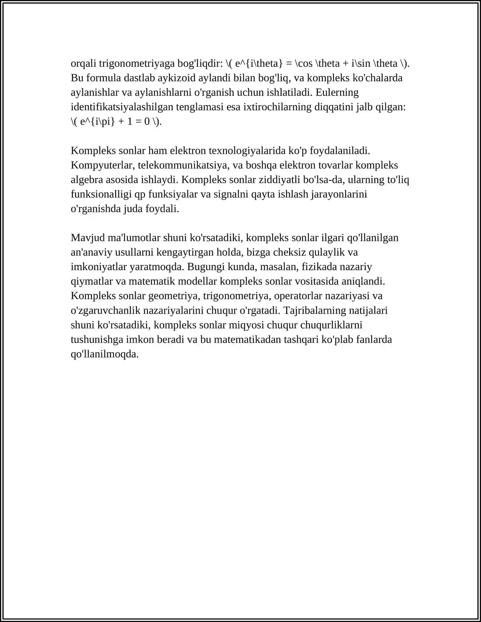 KOMPLEKS. SONLAR VA ULAR USTIDA AMALLAR 4
