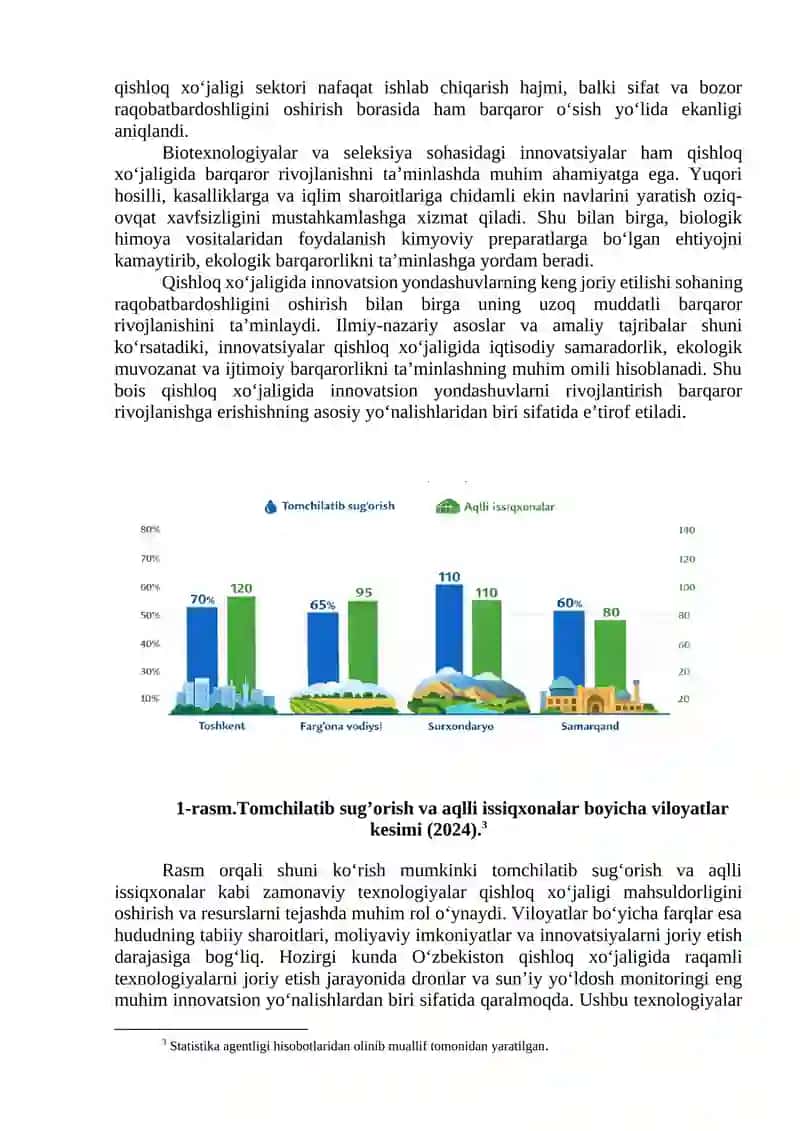 Qishloq xo‘jaligida barqaror rivojlanish va innovatsion yondashuvlar 4