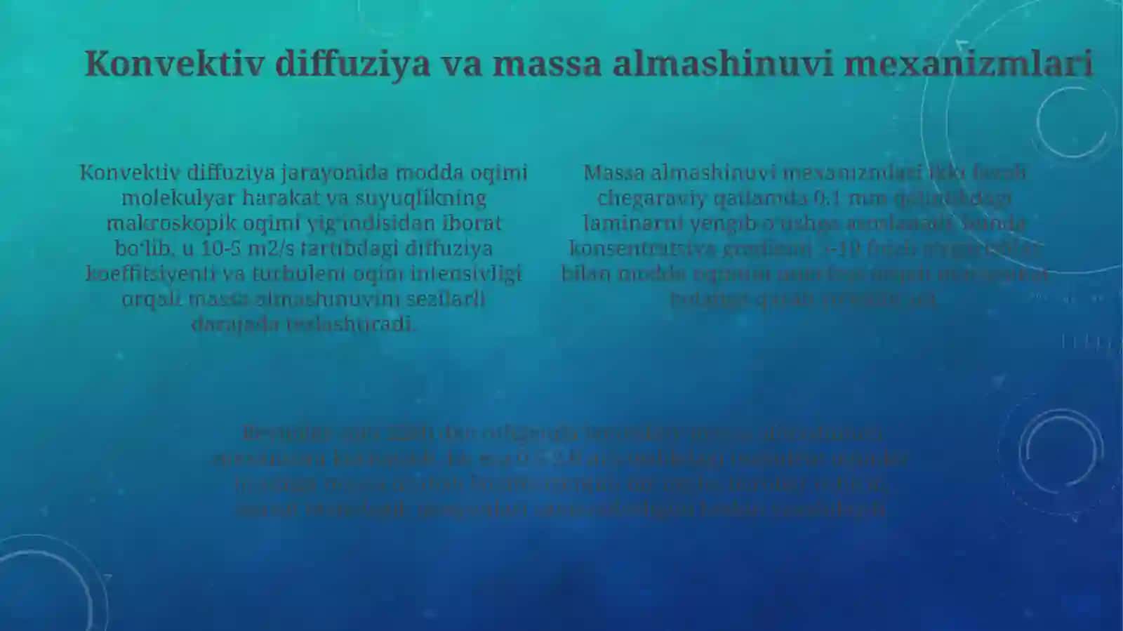 Molеkulуlar diffuziya, konvеktiv diffuziya va massa almashinish jarayonlari 4