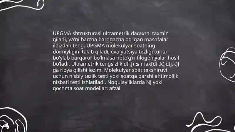 Filogenetik daraxt algoritmlari: UPGMA |NJ, Maximum Parsimony, Maximum Likelihood, Bayesian 4