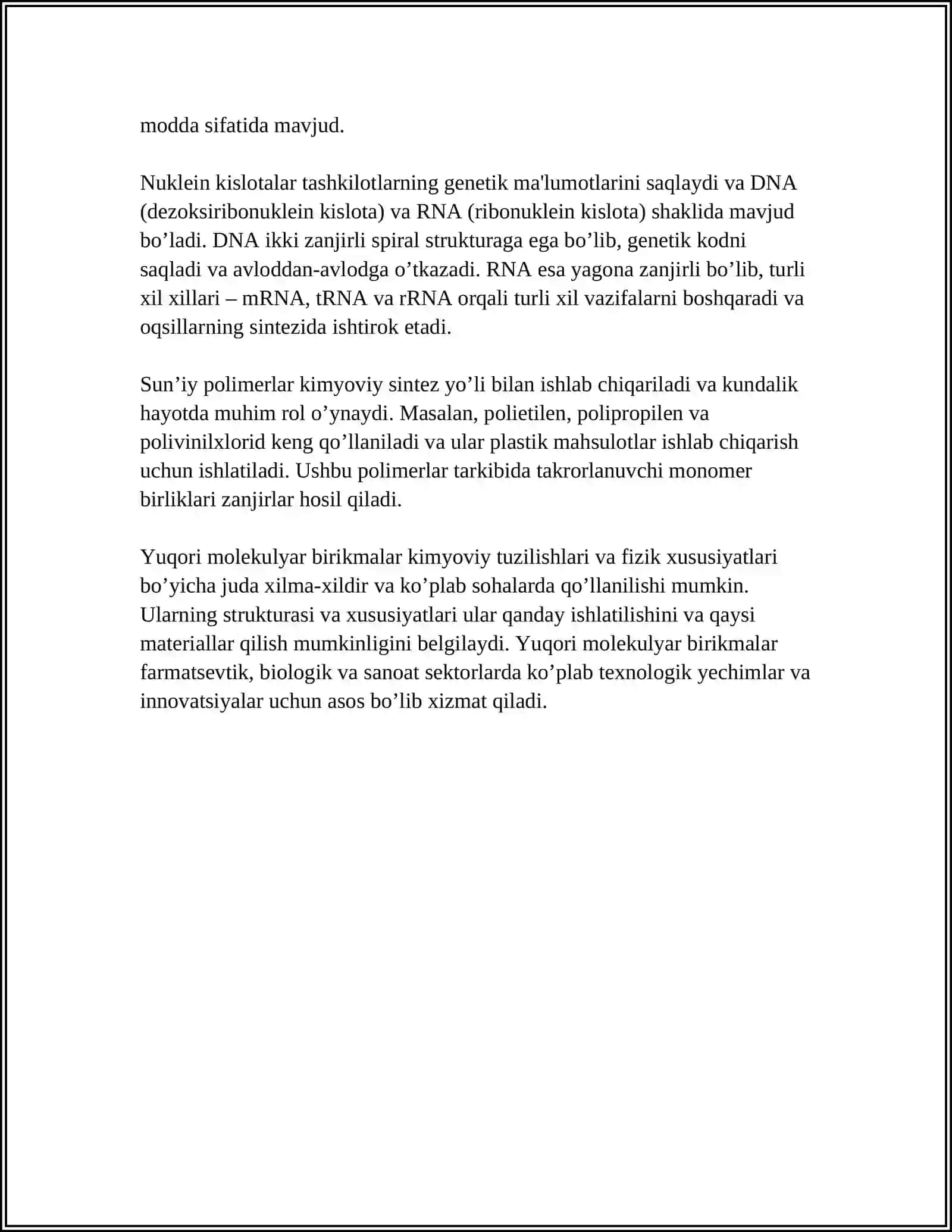 Yuqori molekulyar birikmalar eritmalarning xossalari. Qonning realogik xossalari 4