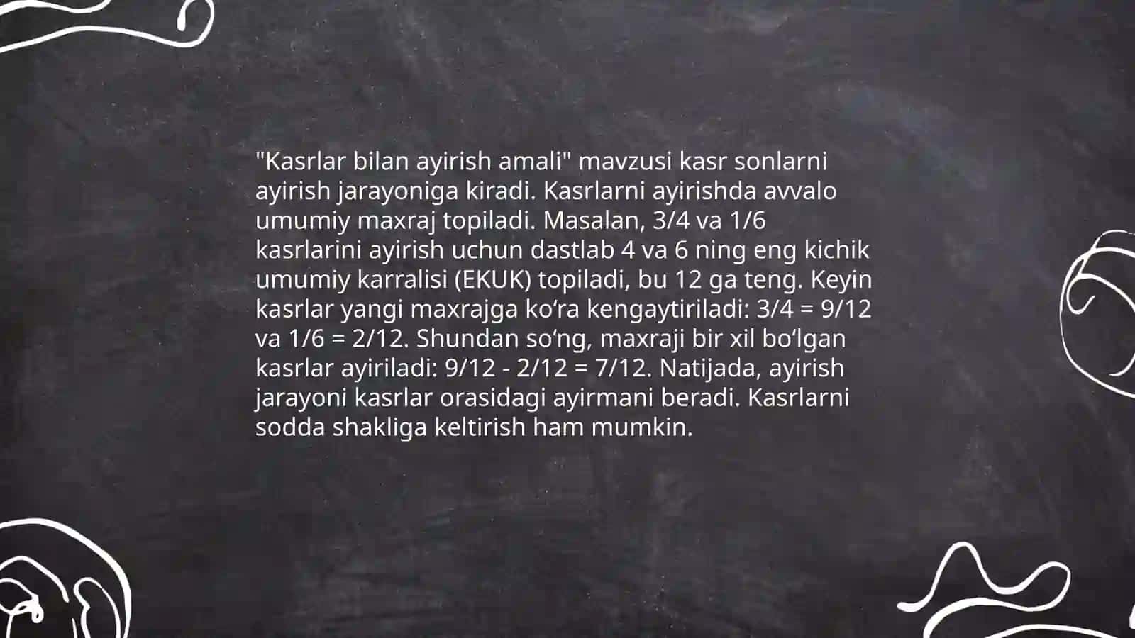 Ònli kasirlarni qòshish va ayirish 4