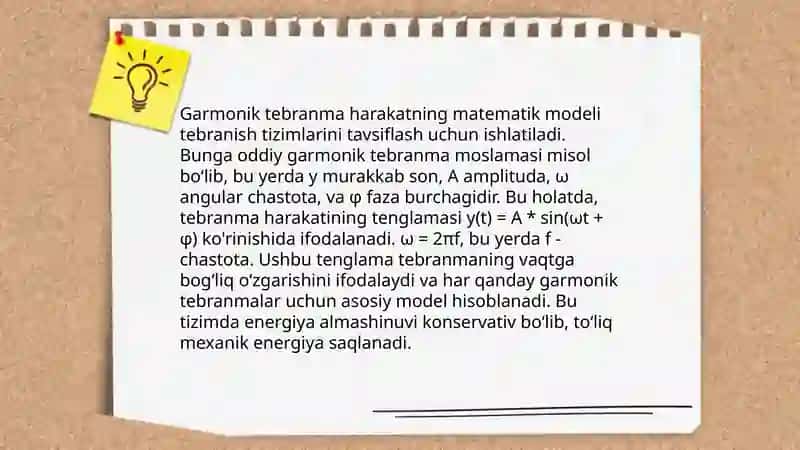 Garmonik tebranma harakat va uning xususyatlari 4