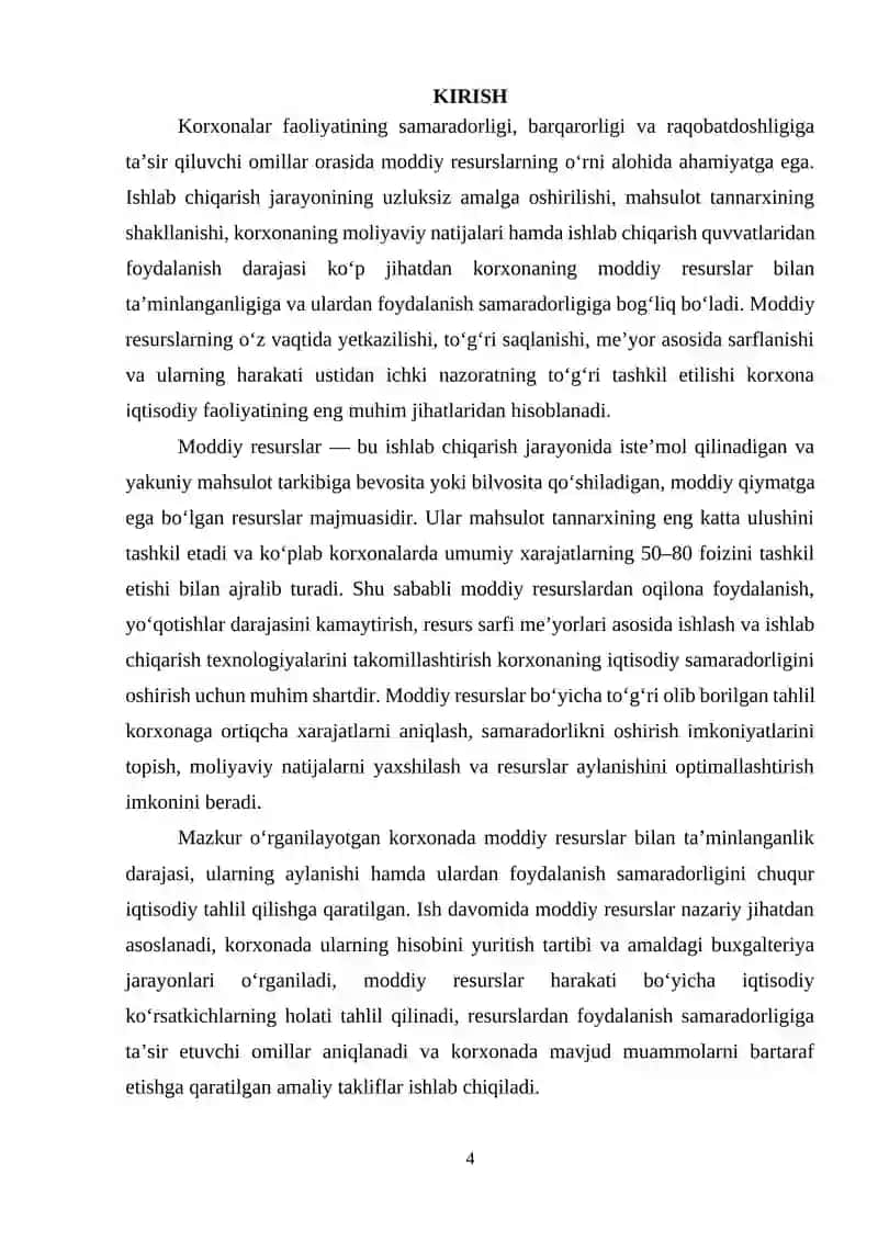 Moddiy resurslar va ulardan foydalanish tahlili 4