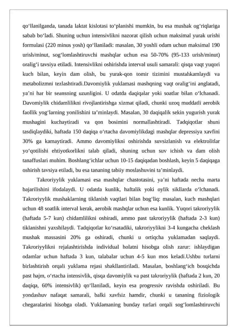 Sog‘lomlashtiruvchi jismoniy mashqlar va yuklama tushunchasi 4