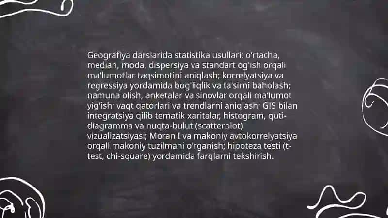 Geografik bilimlar berishda matematik metodlardan foydalanish 4