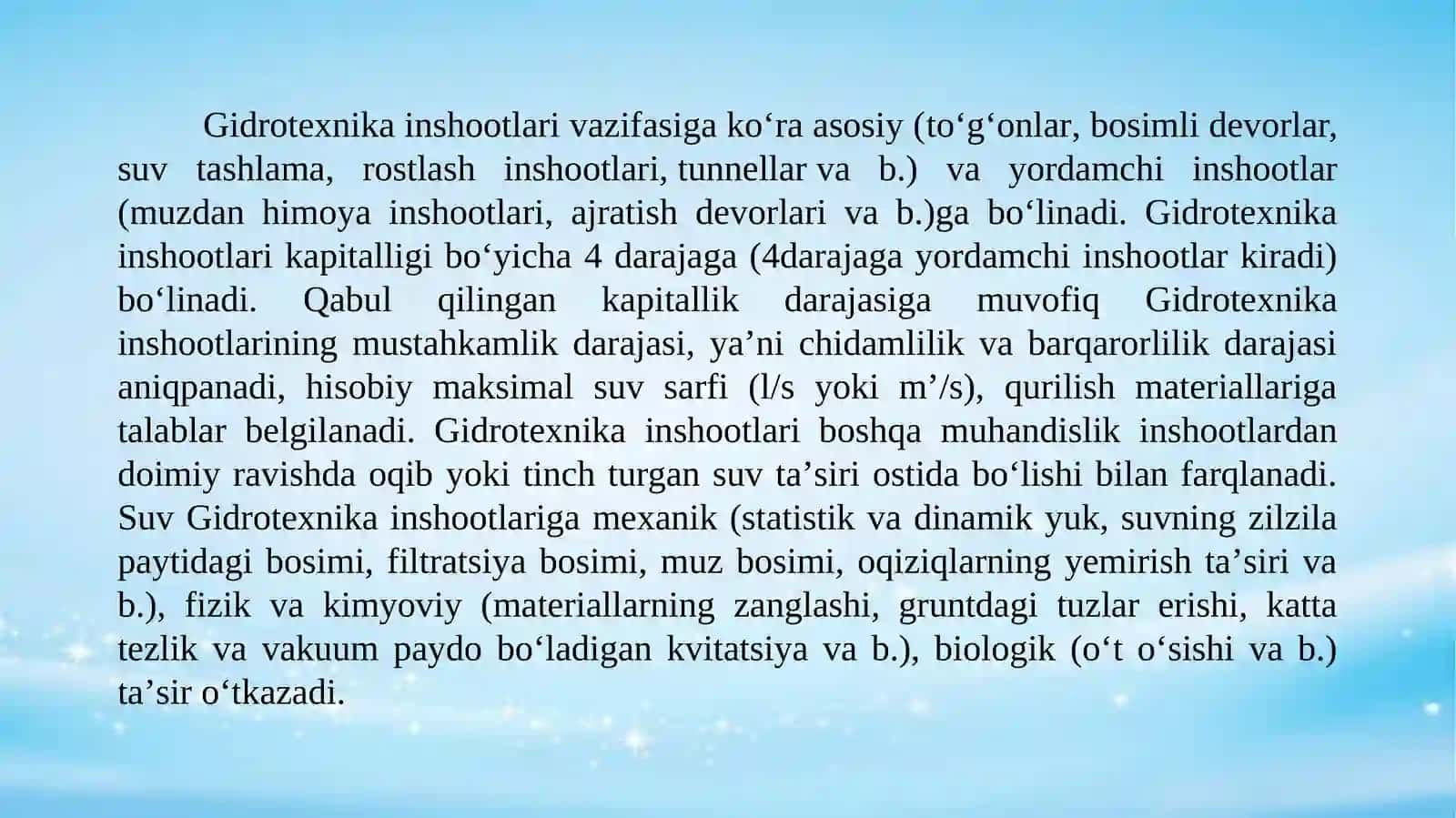 Gidrotexnika inshoatlari va xavfsizligi toʻgʻrisida 4