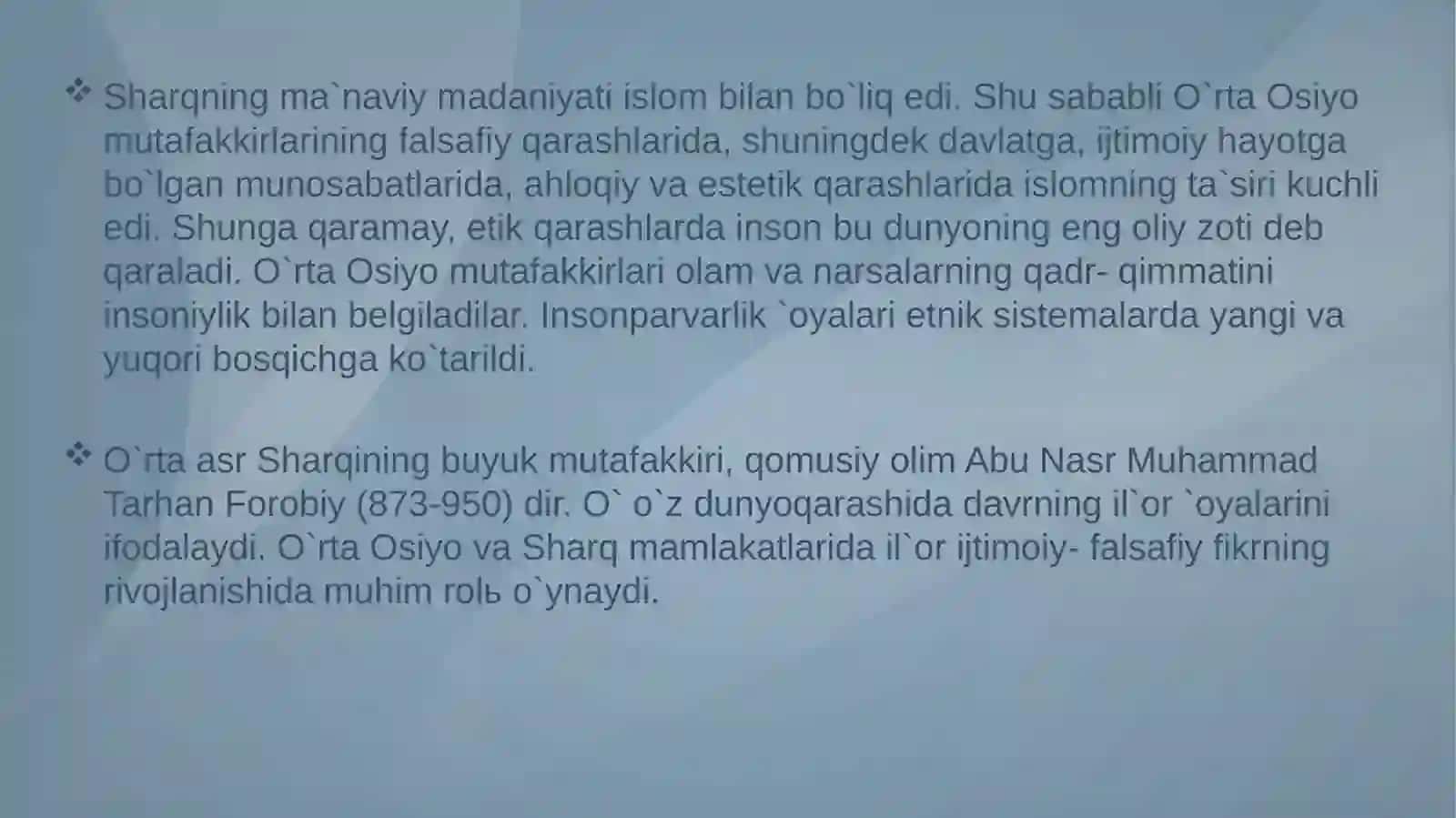 YUKSAK MANAVIYATLI YOSHLARNI TARBIYALASH O‘RTA OSIYO ALLOMALARIILMIY MEROSI 4