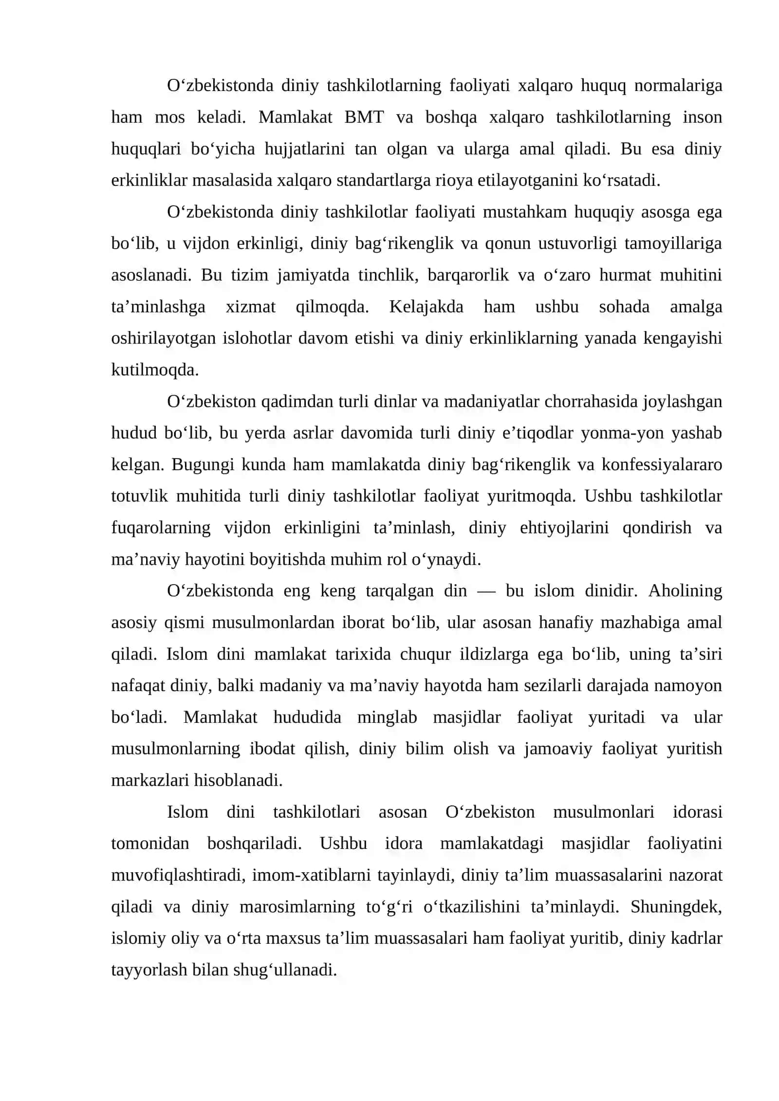 Oʻzbekistonda faoliyat yurituvchi diniy tashkilotlar 4
