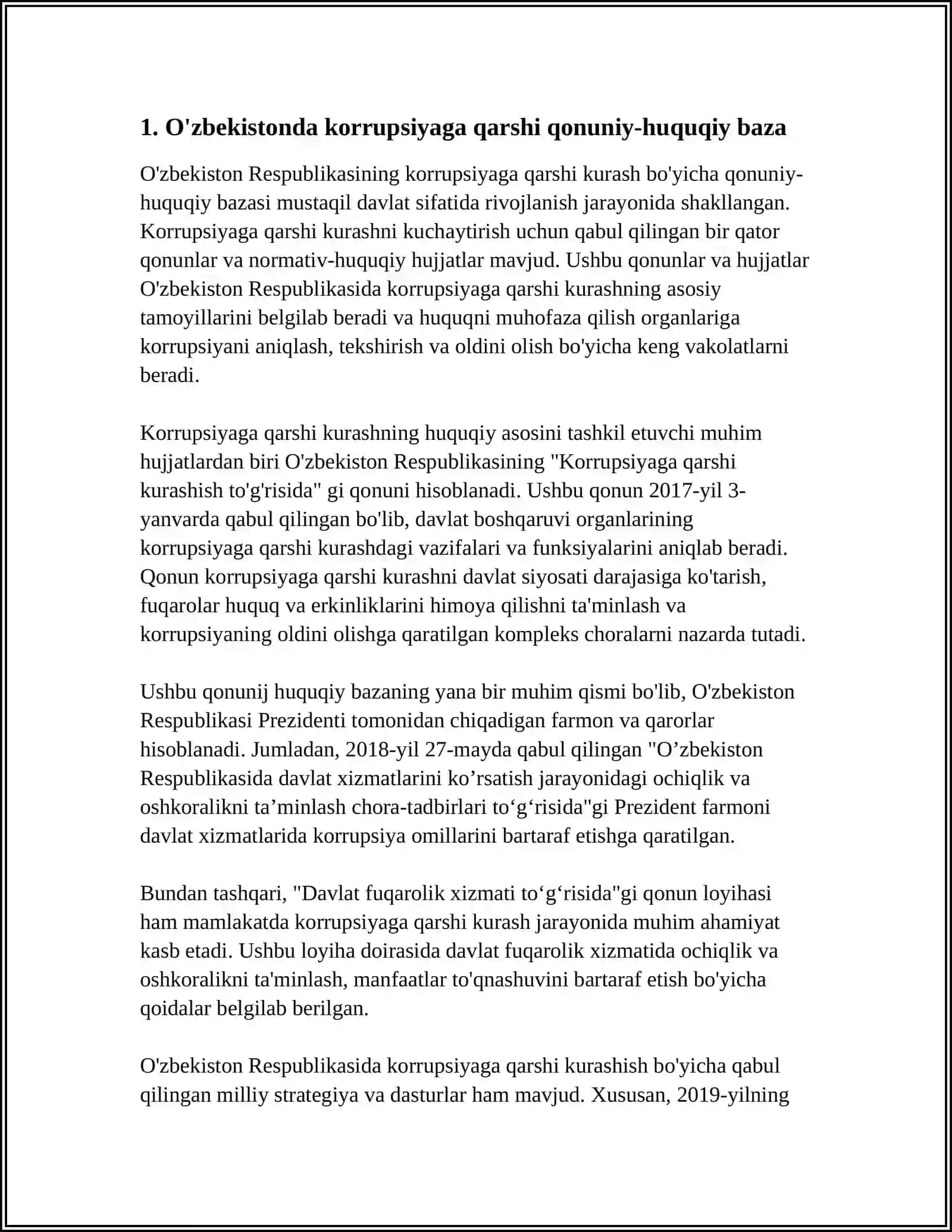 O'ZBEKISTONDA KORRUPSIYAGA QARSHI KURASH MEXANIZIMLARI 4