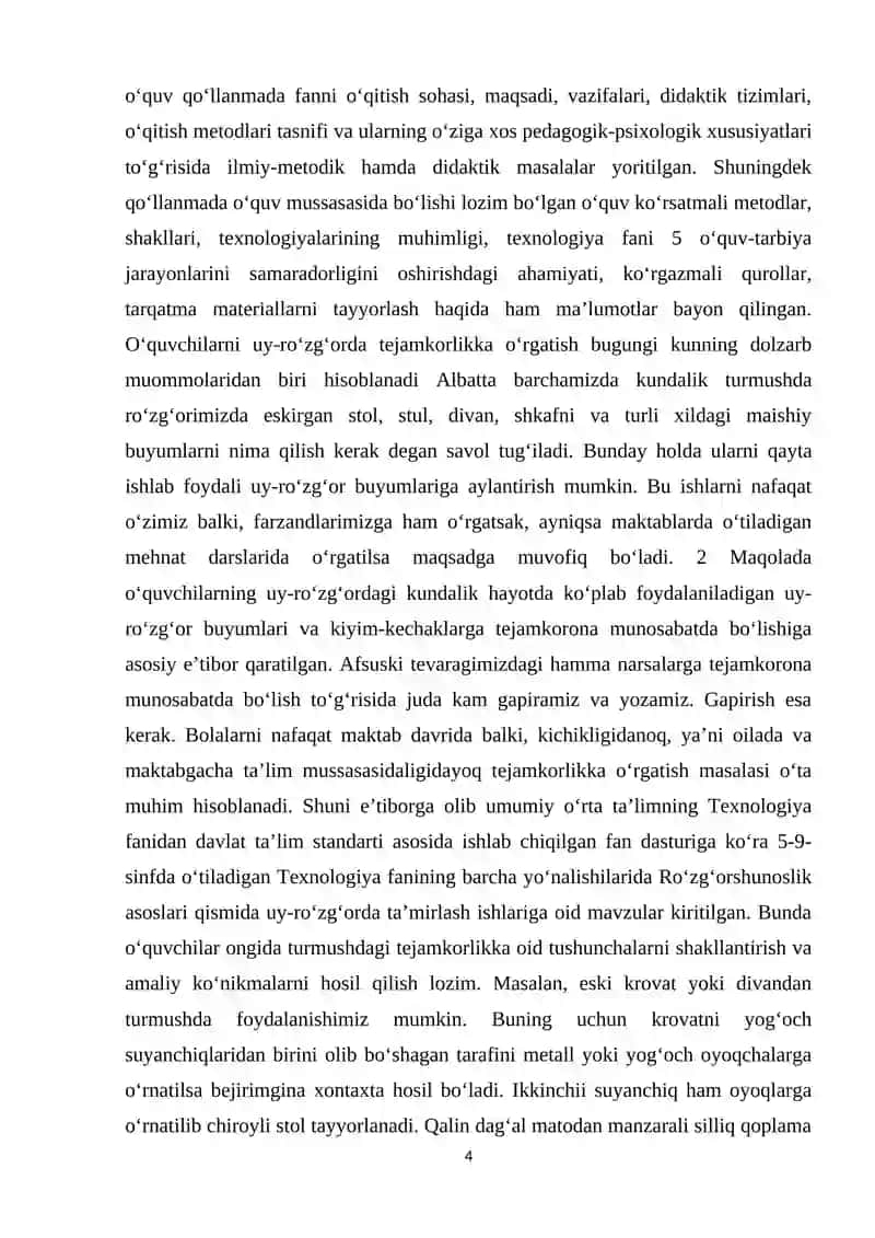 Qo‘l ishlari haqida umumiy ma’lumot, qo‘l ishlaridan namunalar tikish 4