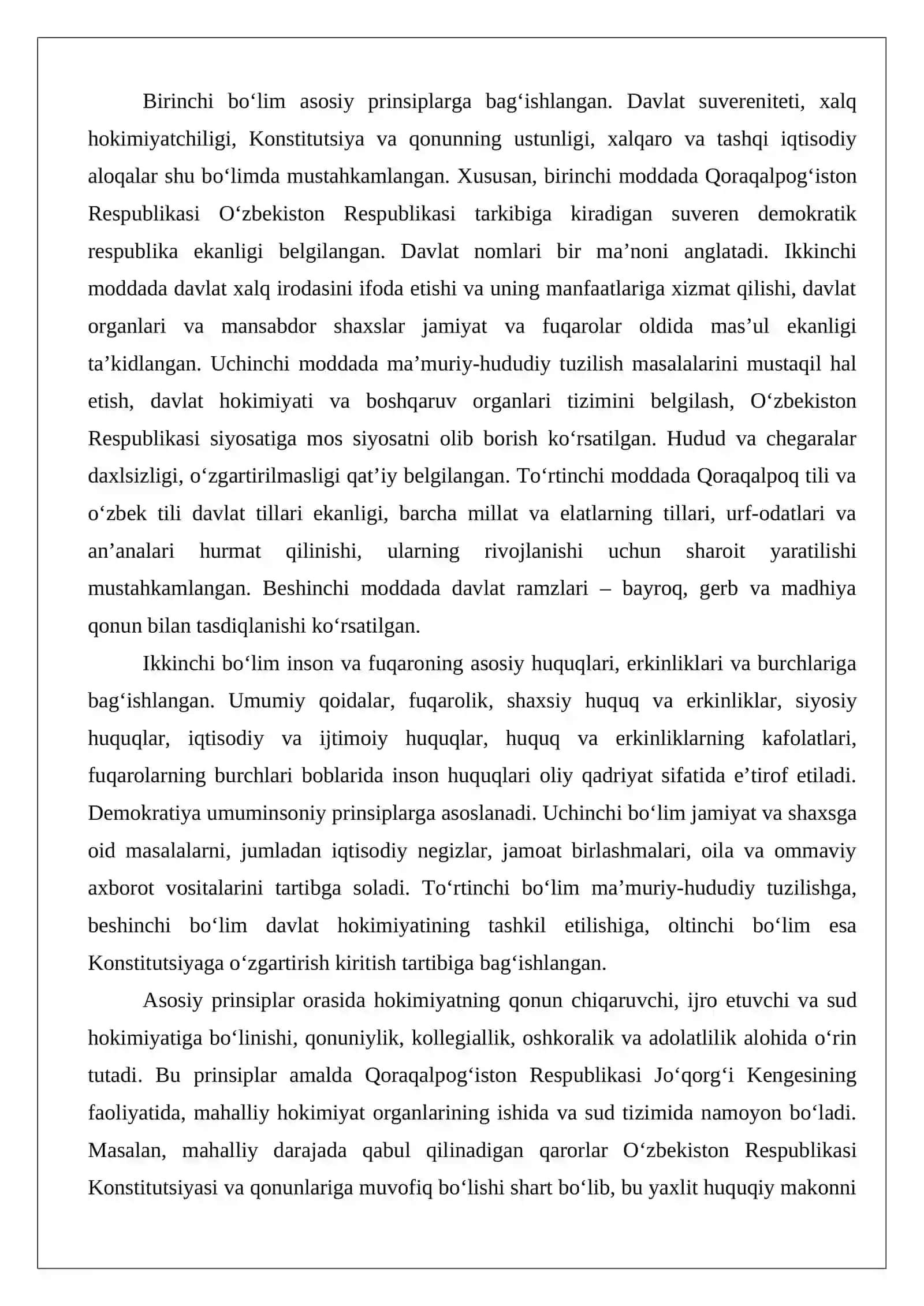 O‘zbekiston Respublikasi milliy huquq tizimida Qoraqalpo‘g‘iston Respublikasi qonunchiligi 4