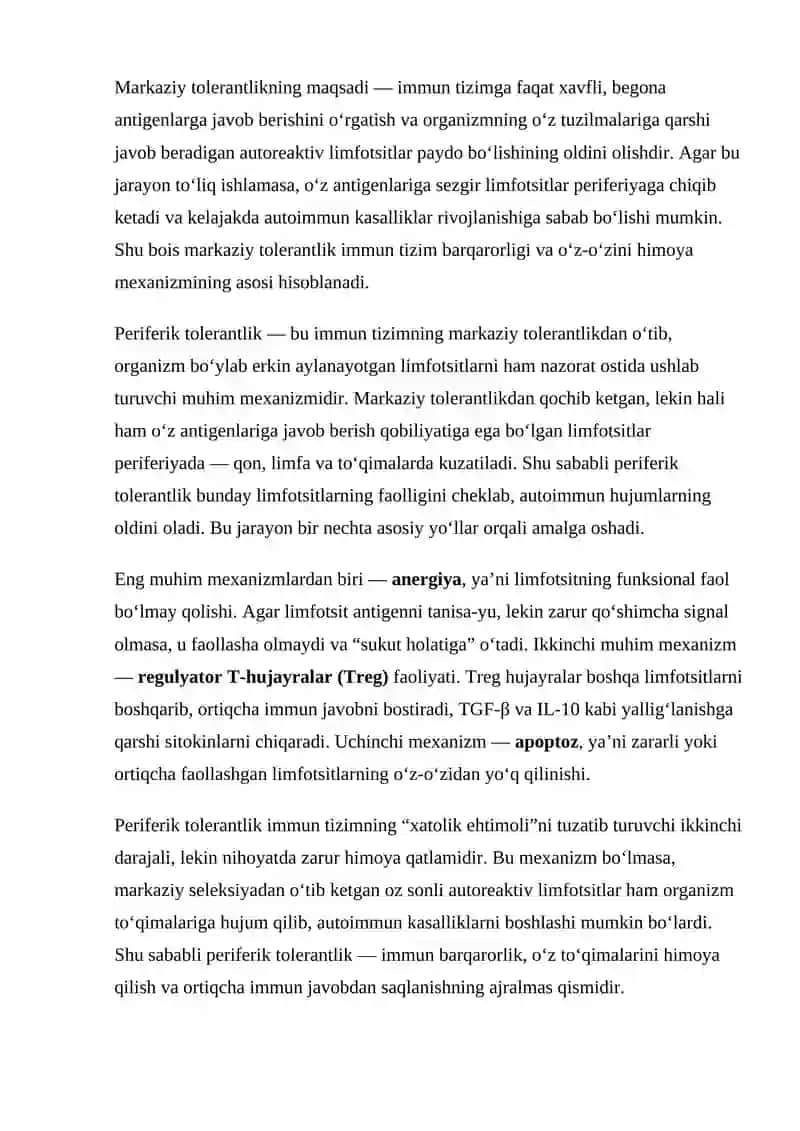 Immunologik tolerantlik nuqsonlari. Autoimmun xastaliklar 4