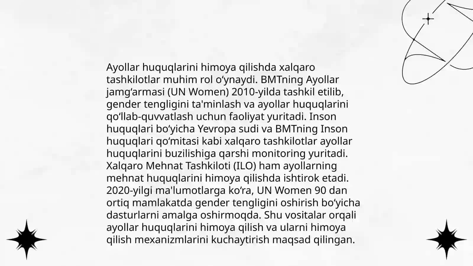 Gender tengligi va ayollar huquqlarini himoya qilish 4