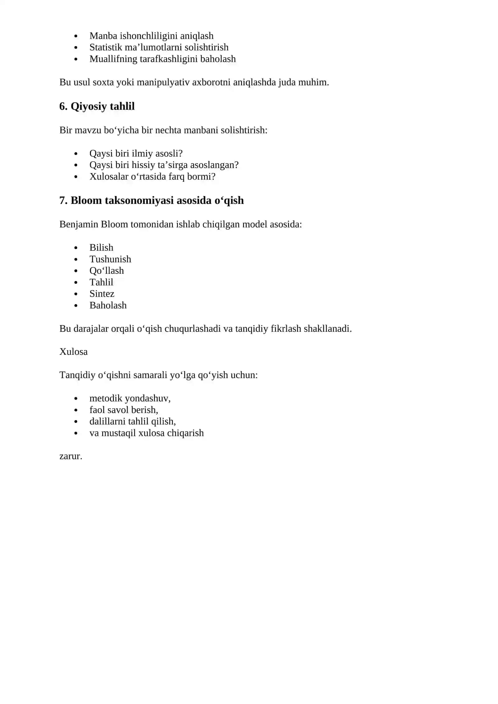 Tanqidiy o‘qish va eslatmalar bilan ishlash (note-taking) 4