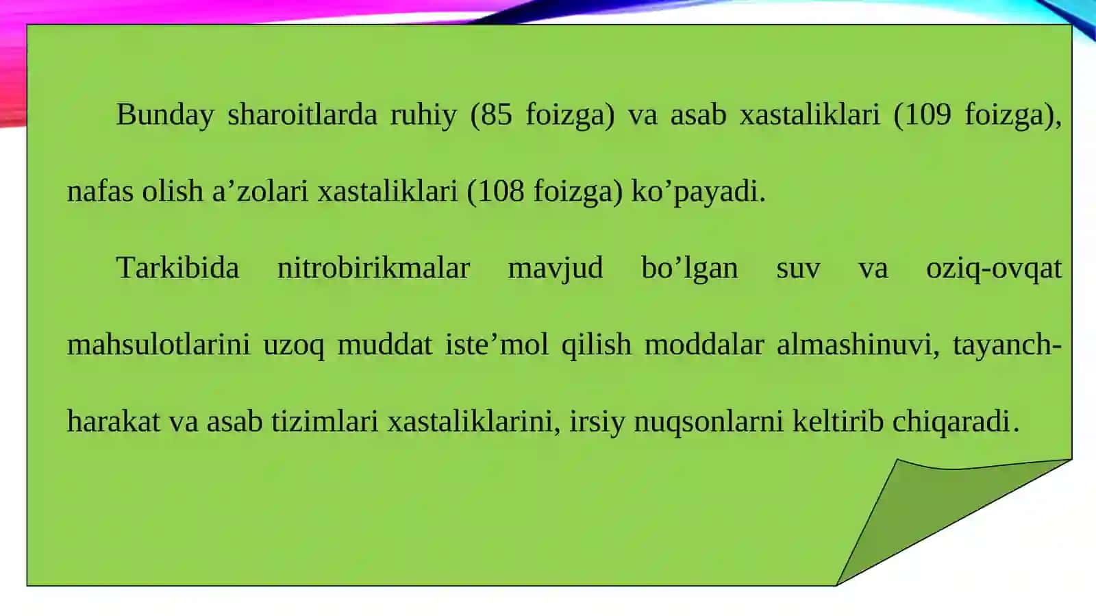 Aholining sihat-salomatligi uchun qulay sharoit yaratish 4