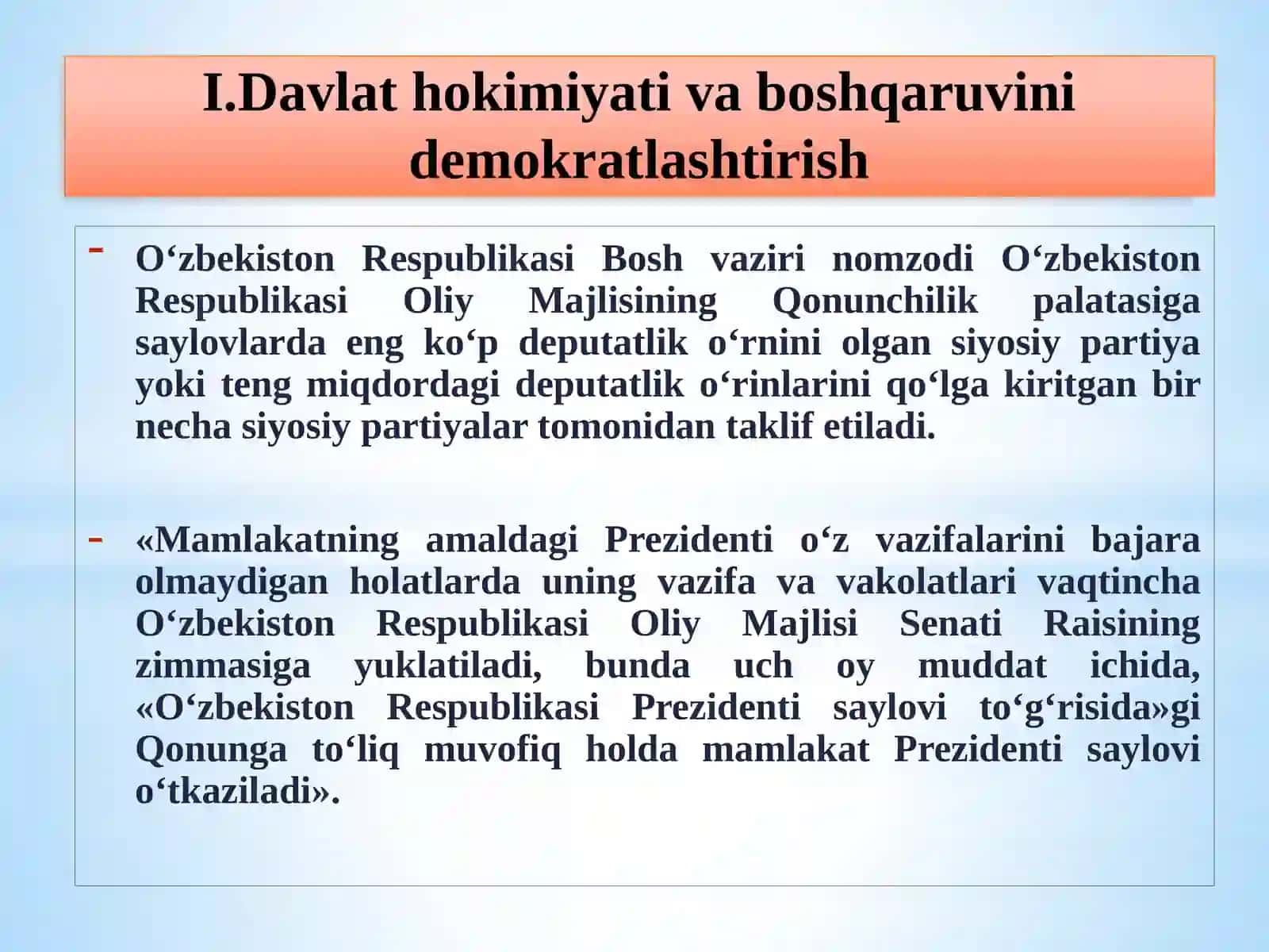 MAMLAKATIMIZDA DEMOKRATIK ISLOHOTLARNI YANADA CHUQURLASHTIRISH VA FUQAROLIK JAMIYATINI RIVOJLANTIRISH KONSEPSIYASI 4